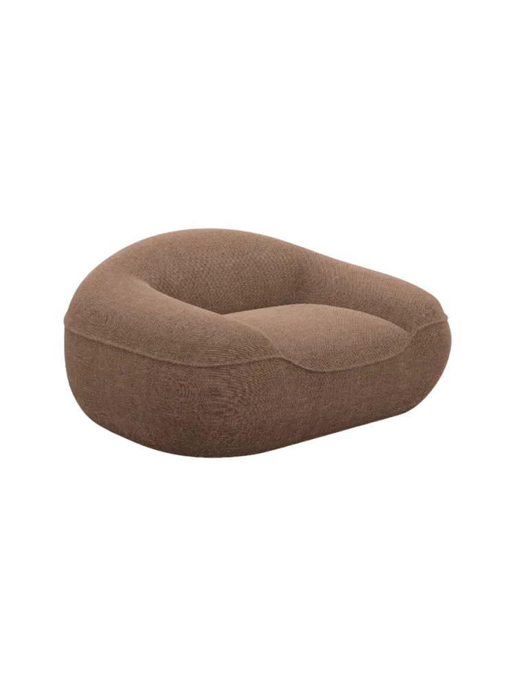 Design Loungesessel „Kitana“ mit Strukturstoff-Bezug Strukturstoff Braun BLOOMINGLOFT Collection