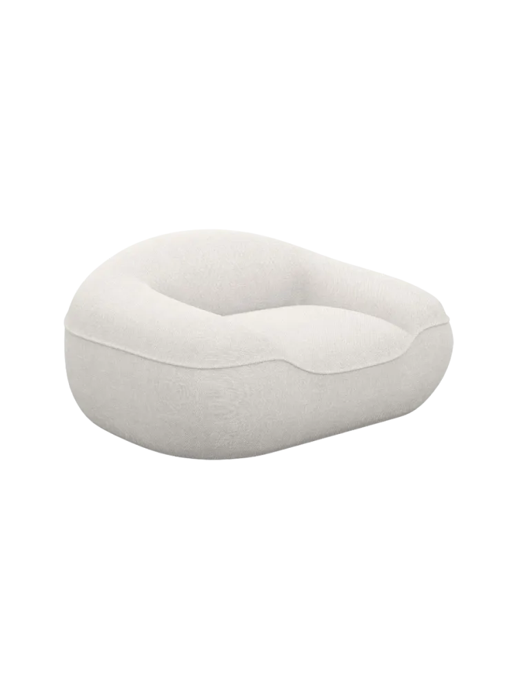 Design Loungesessel „Kitana“ mit Strukturstoff-Bezug Strukturstoff Weiss BLOOMINGLOFT Collection
