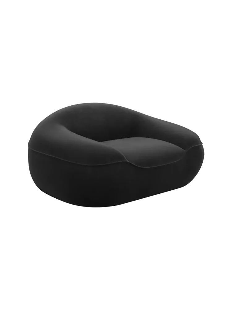 Design Loungesessel „Kitana“ mit Samtbezug Samtbezug Schwarz BLOOMINGLOFT Collection