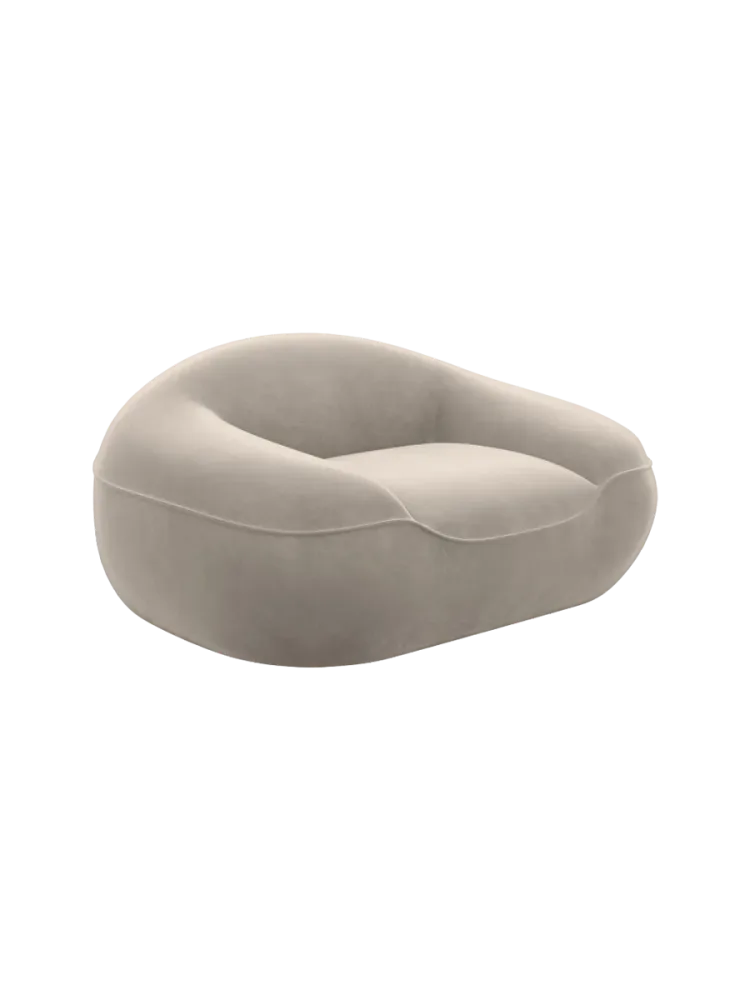 Design Loungesessel „Kitana“ mit Samtbezug Samtbezug Beige dunkel BLOOMINGLOFT Collection