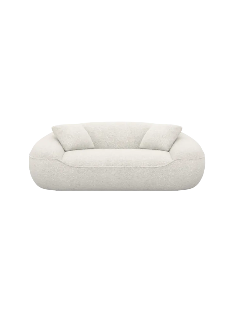 2-Sitzer Design Sofa „Kitana“ mit Bouclé-Bezug Bouclé White BLOOMINGLOFT Collection