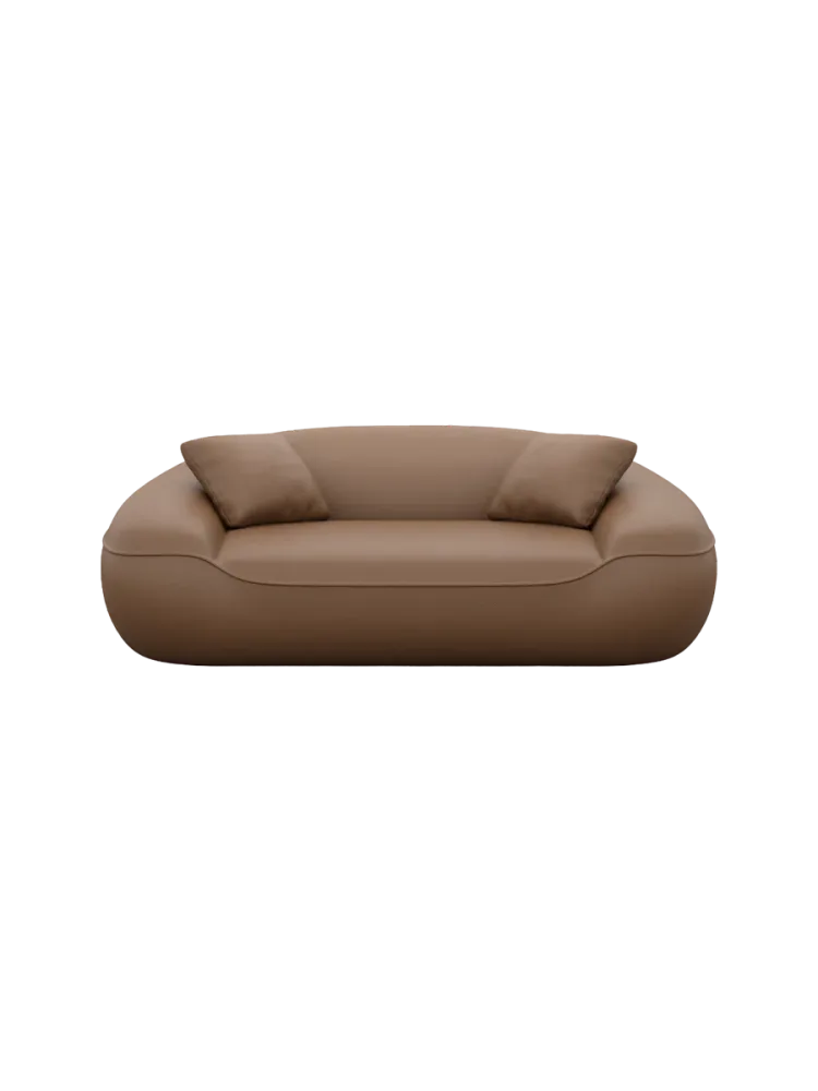 2-Sitzer Design Echtleder Sofa „Kitana“ Echtleder Choco Brown BLOOMINGLOFT Collection