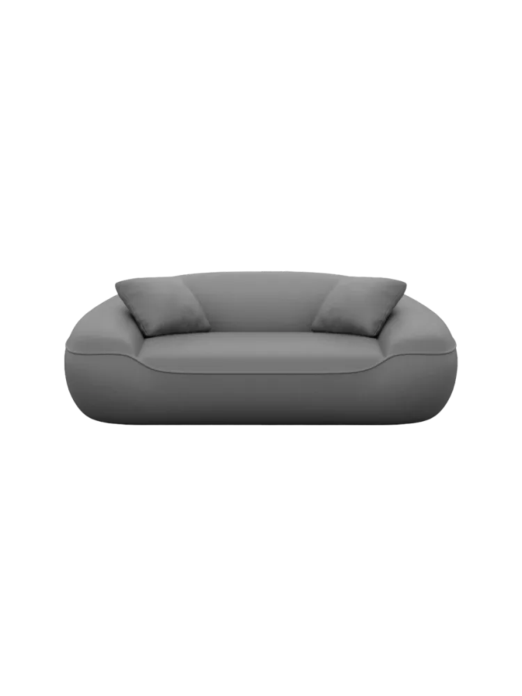 2-Sitzer Design Echtleder Sofa „Kitana“ Echtleder Dark Grey BLOOMINGLOFT Collection