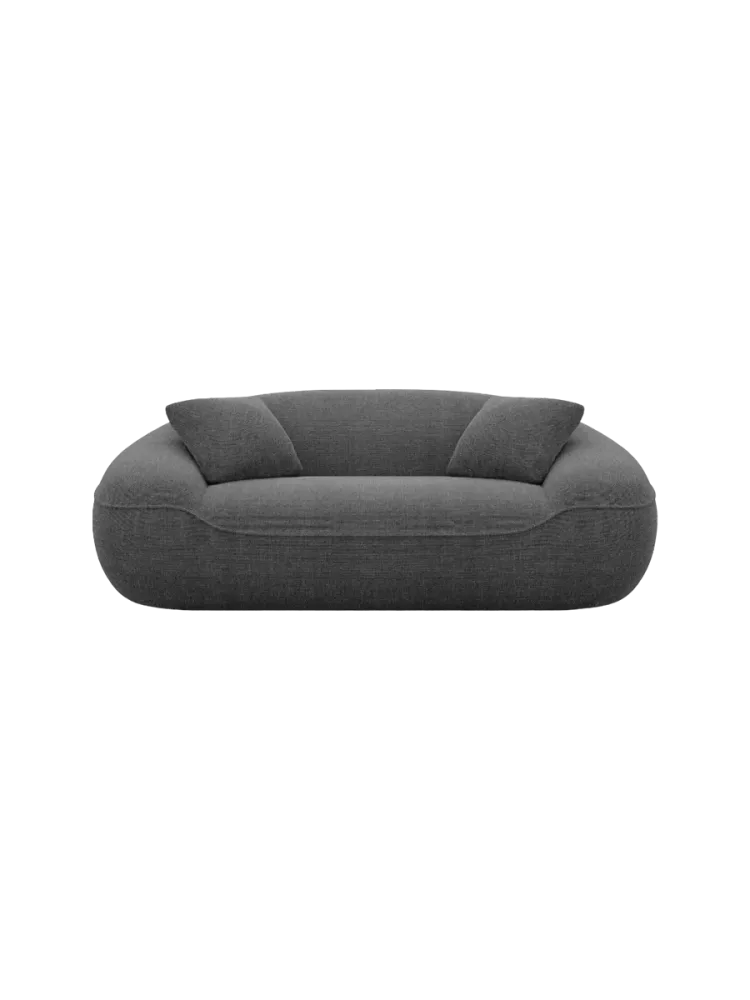 2-Sitzer Design Sofa „Kitana“ mit Strukturstoff-Bezug Strukturstoff Anthrazit BLOOMINGLOFT Collection
