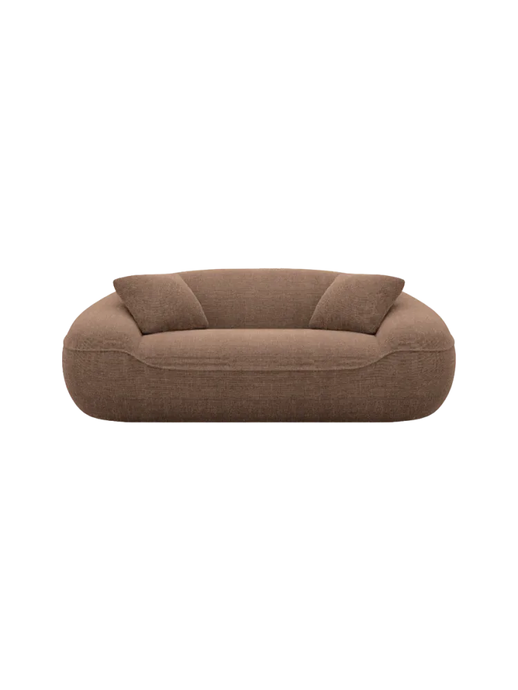 2-Sitzer Design Sofa „Kitana“ mit Strukturstoff-Bezug Strukturstoff Braun BLOOMINGLOFT Collection