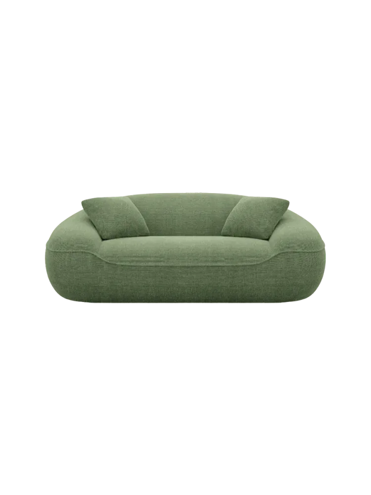 2-Sitzer Design Sofa „Kitana“ mit Strukturstoff-Bezug Strukturstoff Grün BLOOMINGLOFT Collection