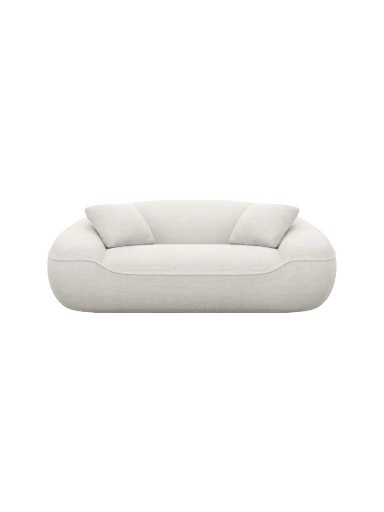 2-Sitzer Design Sofa „Kitana“ mit Strukturstoff-Bezug Strukturstoff Weiss BLOOMINGLOFT Collection