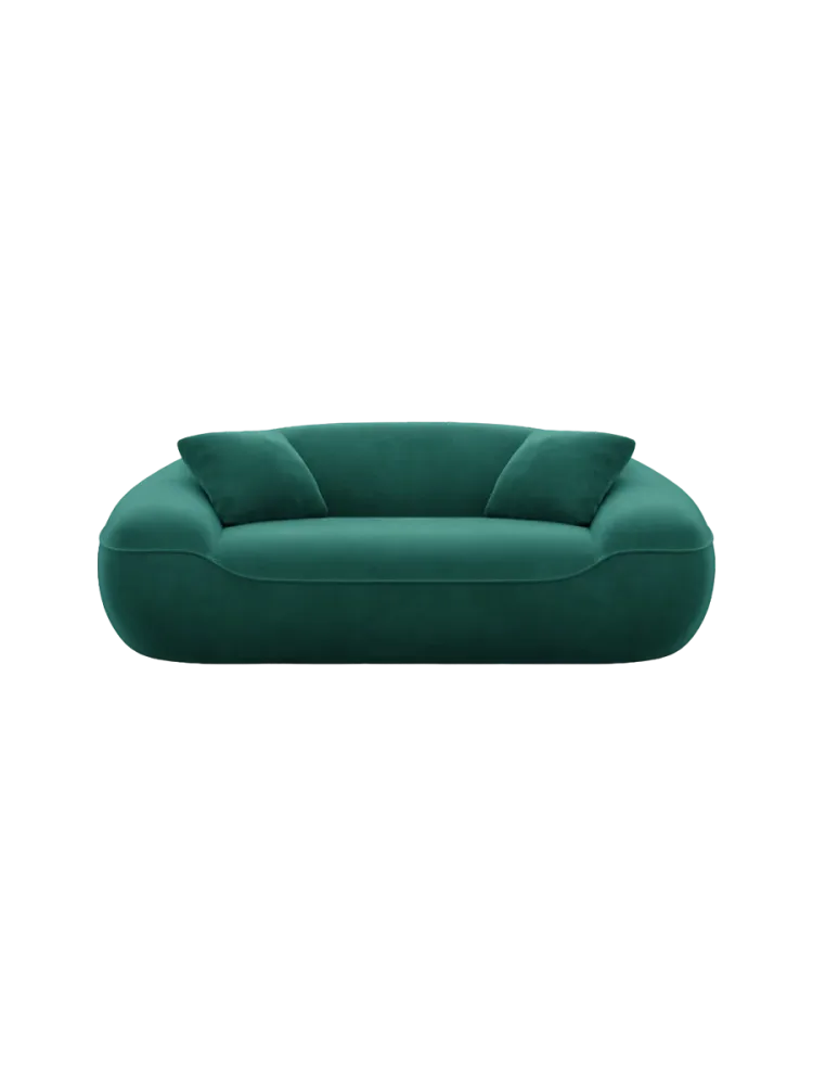 2-Sitzer Design Sofa „Kitana“ mit Samtbezug Samtbezug Grün BLOOMINGLOFT Collection