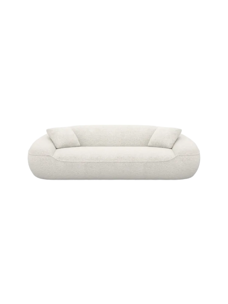 3-Sitzer Design Sofa „Kitana“ mit Bouclé-Bezug Bouclé White BLOOMINGLOFT Collection