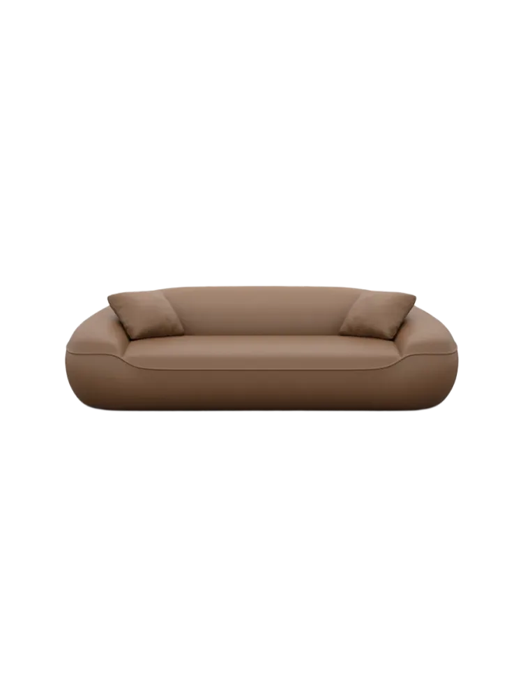 3-Sitzer Design Echtleder Sofa „Kitana“ Echtleder Choco Brown BLOOMINGLOFT Collection