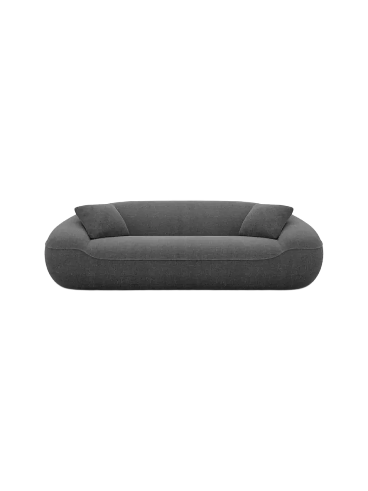 3-Sitzer Design Sofa „Kitana“ mit Strukturstoff-Bezug Strukturstoff Anthrazit BLOOMINGLOFT Collection