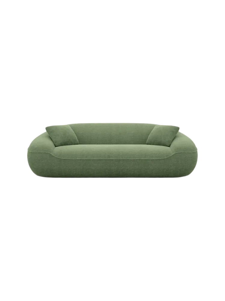 3-Sitzer Design Sofa „Kitana“ mit Strukturstoff-Bezug Strukturstoff Grün BLOOMINGLOFT Collection