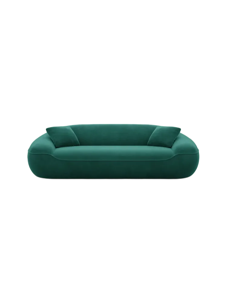 3-Sitzer Design Sofa „Kitana“ mit Samtbezug Samtbezug Grün BLOOMINGLOFT Collection