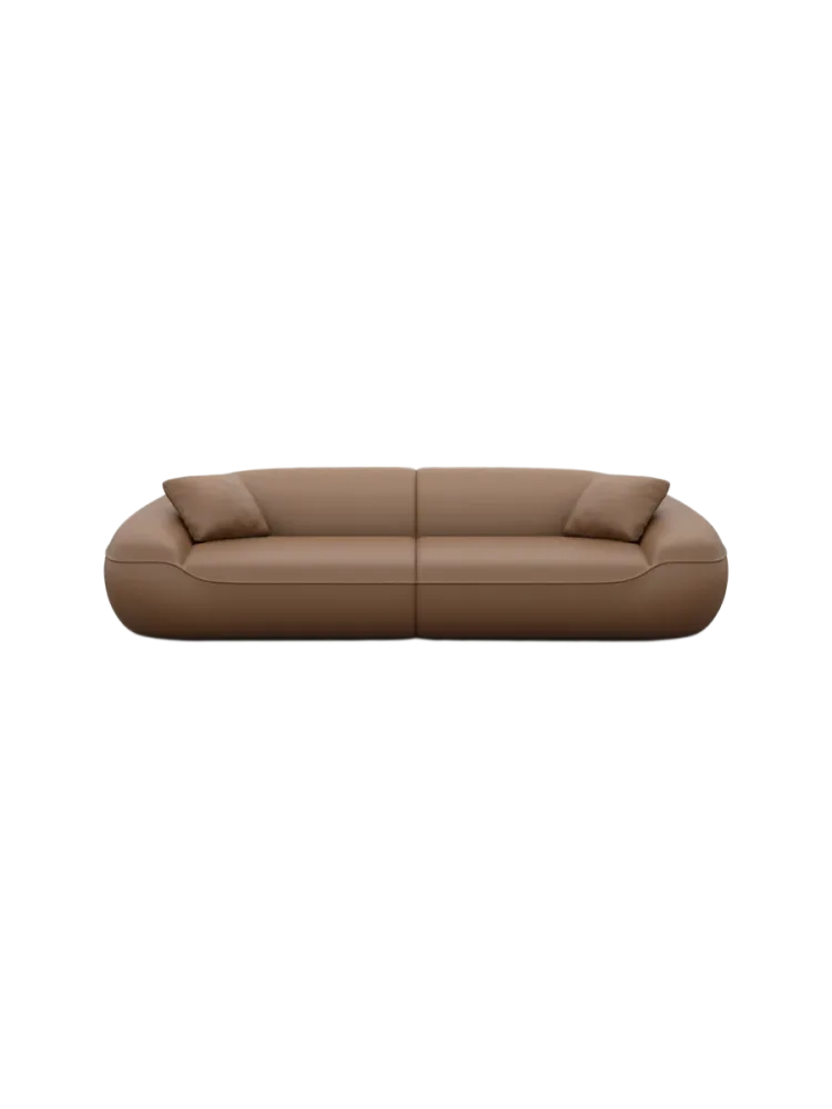 4-Sitzer Design Echtleder Sofa „Kitana“ Echtleder Choco Brown BLOOMINGLOFT Collection