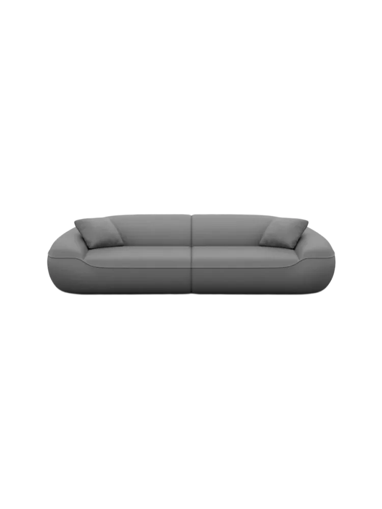 4-Sitzer Design Echtleder Sofa „Kitana“ Echtleder Dark Grey BLOOMINGLOFT Collection
