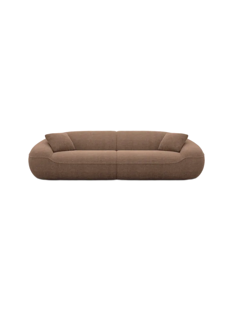 4-Sitzer Design Sofa „Kitana“ mit Strukturstoff-Bezug Strukturstoff Braun BLOOMINGLOFT Collection