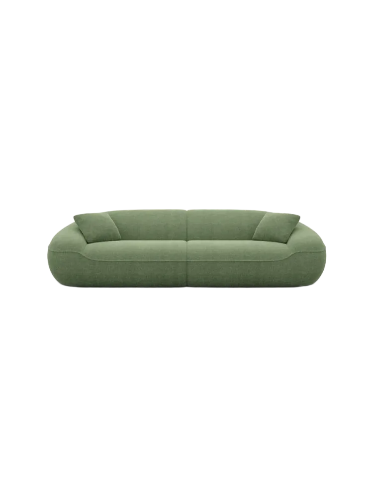 4-Sitzer Design Sofa „Kitana“ mit Strukturstoff-Bezug Strukturstoff Grün BLOOMINGLOFT Collection