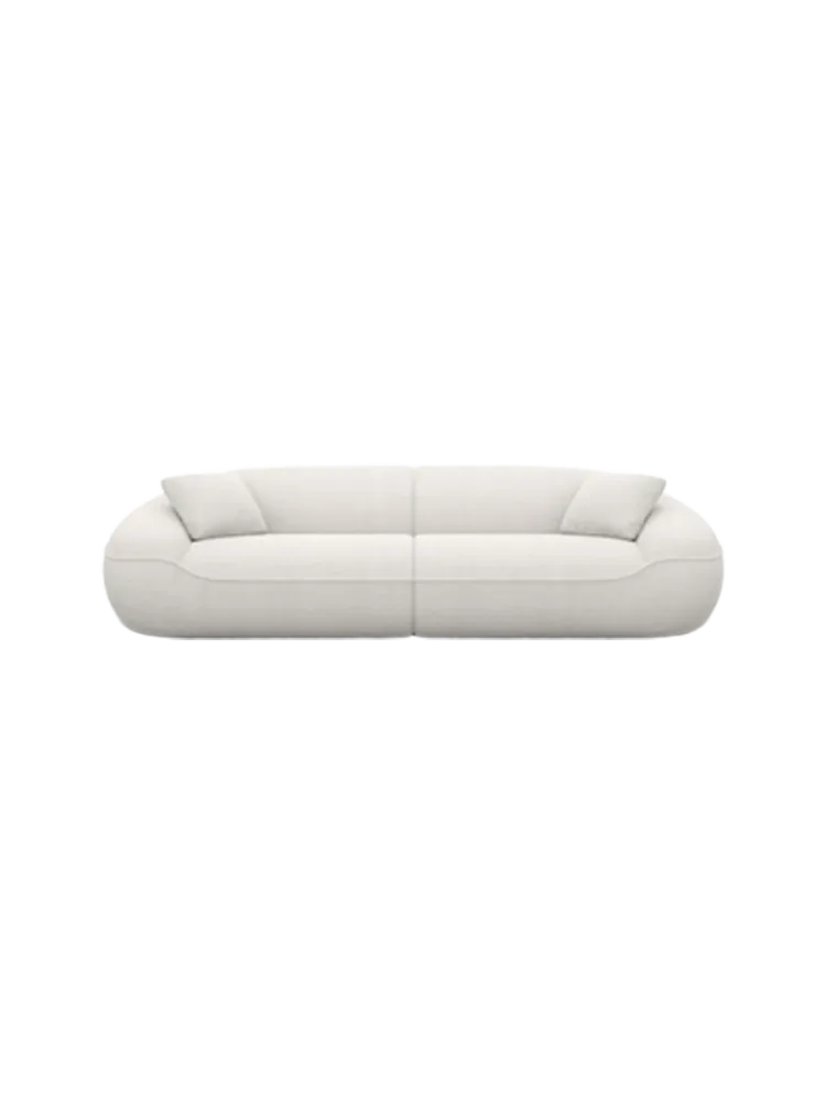 4-Sitzer Design Sofa „Kitana“ mit Strukturstoff-Bezug Strukturstoff Weiss BLOOMINGLOFT Collection