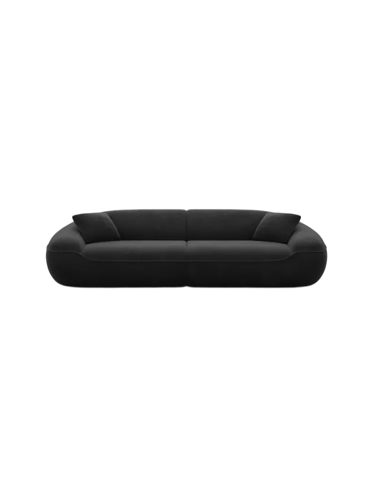 4-Sitzer Design Sofa „Kitana“ mit Samtbezug Samtbezug Schwarz BLOOMINGLOFT Collection