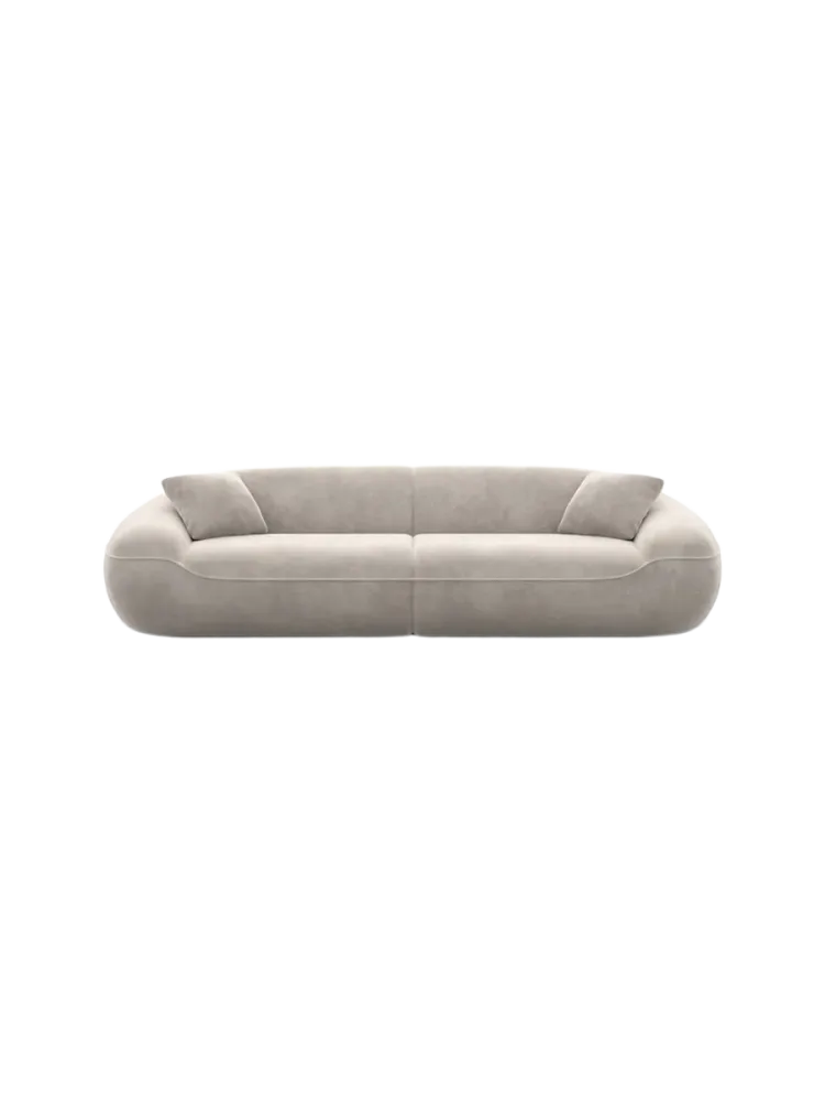 4-Sitzer Design Sofa „Kitana“ mit Samtbezug Samtbezug Sand BLOOMINGLOFT Collection