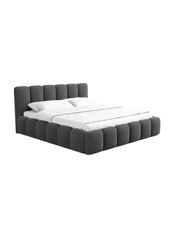 Design Polsterbett „Lava“ mit Ablagefach, Webstoff Anthrazit Strukturstoff Anthrazit BLOOMINGLOFT Collection