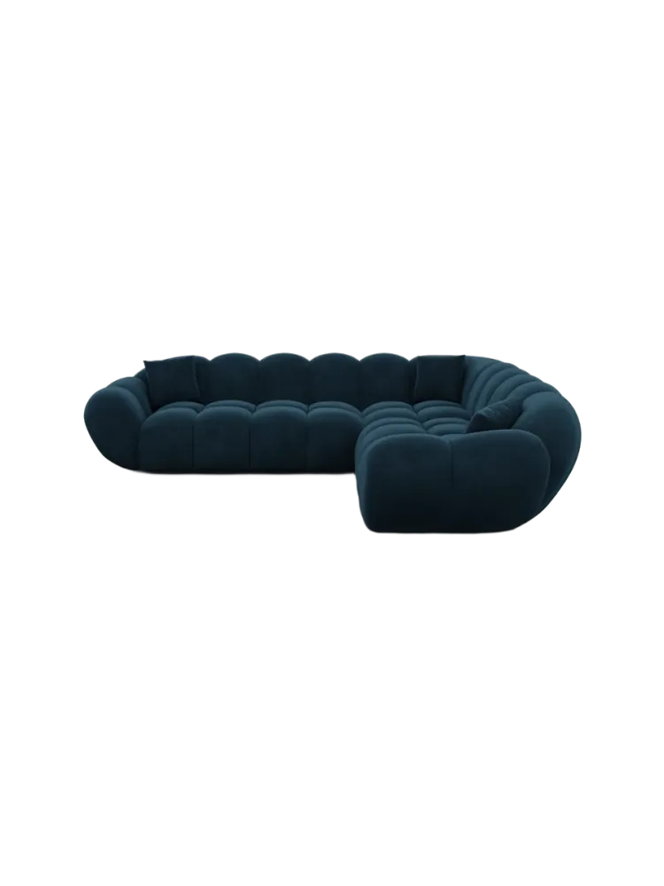 5-Sitzer Design Ecksofa „Levante“ mit Samtbezug Samtbezug Petrol dunkel BLOOMINGLOFT Collection