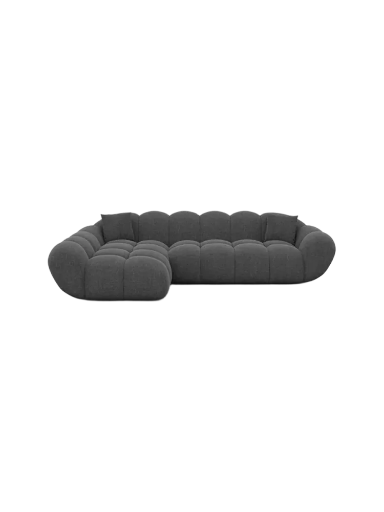 4-Sitzer Design Ecksofa „Levante“ mit Strukturstoff-Bezug Strukturstoff Anthrazit BLOOMINGLOFT Collection
