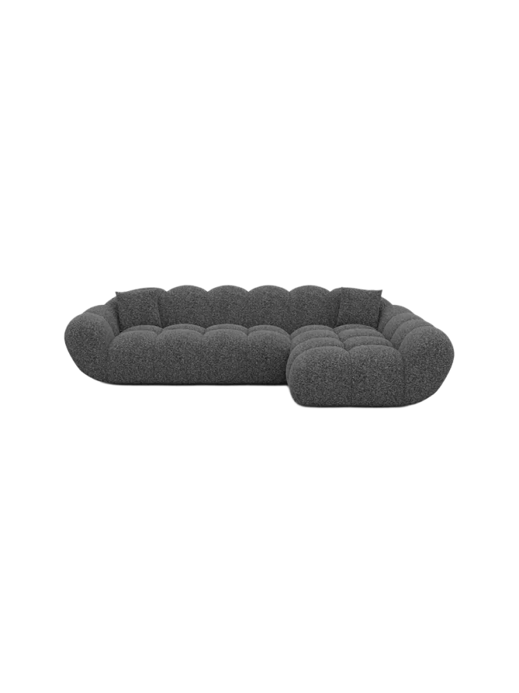 4-Sitzer Design Ecksofa „Levante“ mit Bouclé-Bezug Bouclé Graphit BLOOMINGLOFT Collection