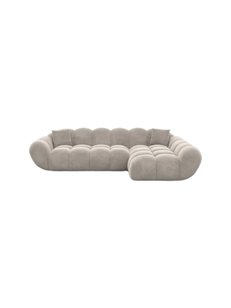 4-Sitzer Design Ecksofa „Levante“ mit Samtbezug Samtbezug Sand BLOOMINGLOFT Collection