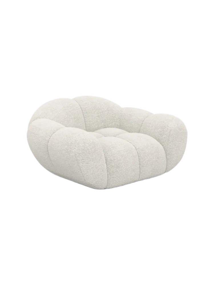 Design Loungesessel „Levante“ mit Bouclé-Bezug Bouclé White BLOOMINGLOFT Collection