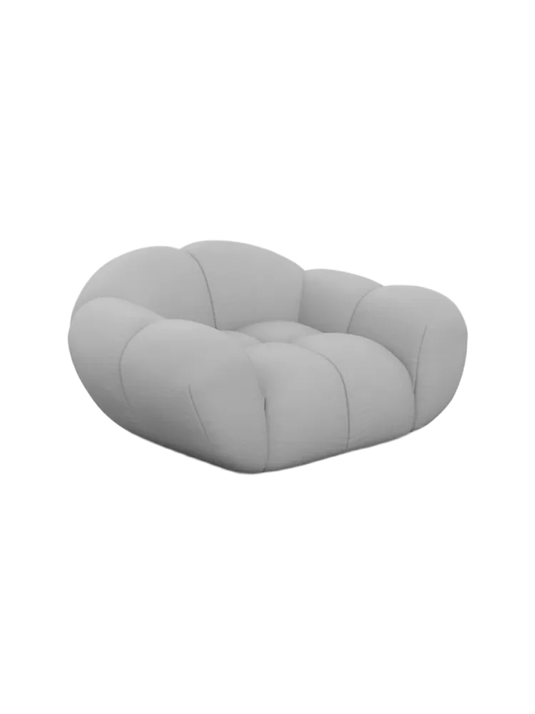 Design Echtleder Loungesessel „Levante“ Echtleder Light Grey BLOOMINGLOFT Collection
