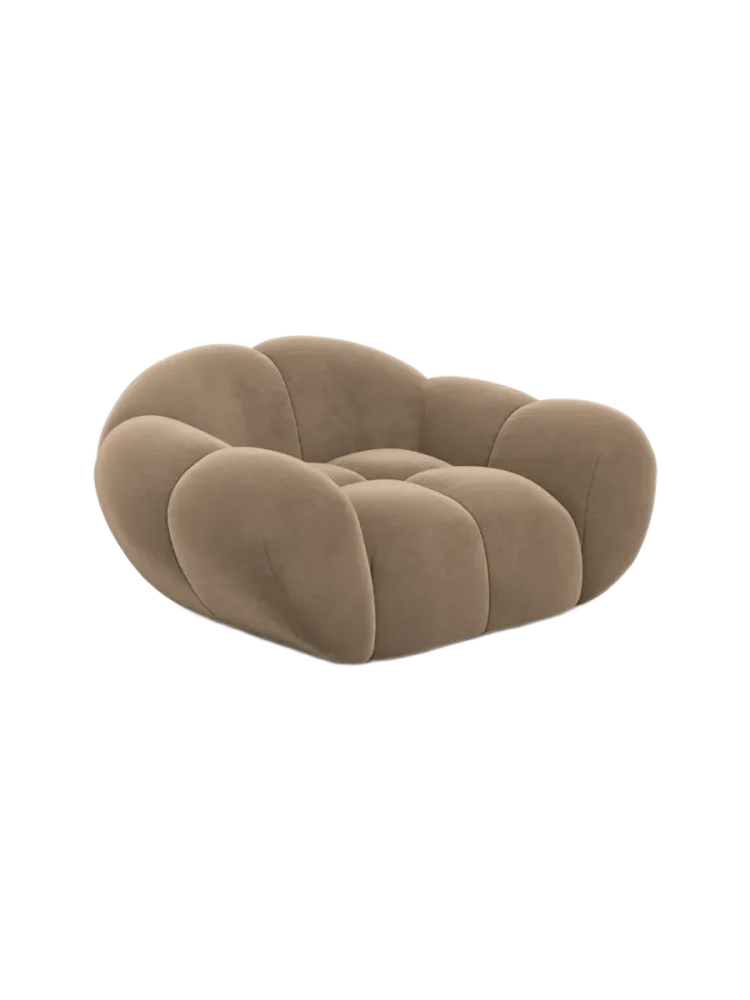 Design Loungesessel „Levante“ mit Samtbezug Samtbezug Braun BLOOMINGLOFT Collection