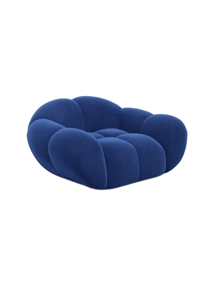 Design Loungesessel „Levante“ mit Samtbezug Samtbezug Königsblau BLOOMINGLOFT Collection
