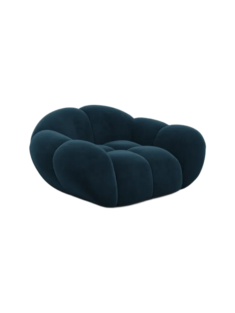 Design Loungesessel „Levante“ mit Samtbezug Samtbezug Petrol dunkel BLOOMINGLOFT Collection
