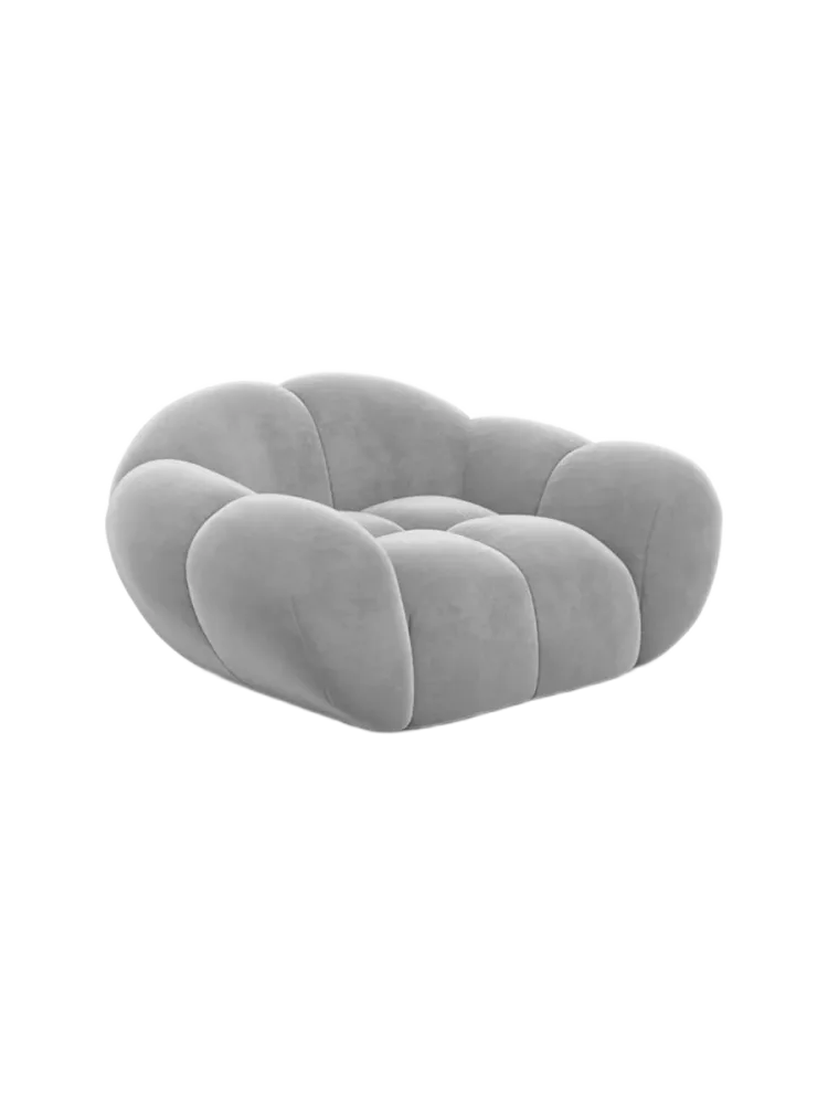 Design Loungesessel „Levante“ mit Samtbezug Samtbezug Hellgrau BLOOMINGLOFT Collection