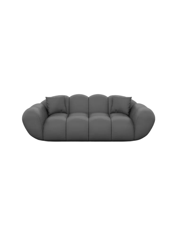 2-Sitzer Design Echtleder Sofa „Levante“ Echtleder Dark Grey BLOOMINGLOFT Collection