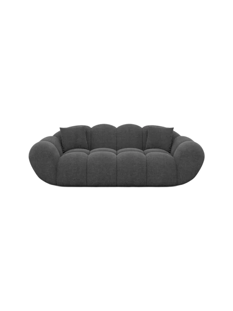 2-Sitzer Design Sofa „Levante“ mit Strukturstoff-Bezug Strukturstoff Anthrazit BLOOMINGLOFT Collection