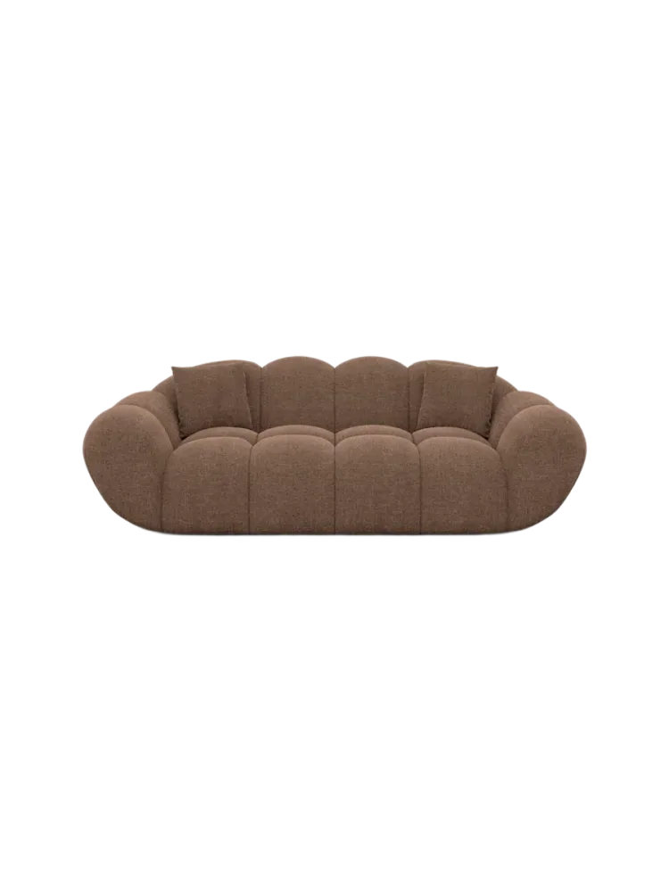 2-Sitzer Design Sofa „Levante“ mit Strukturstoff-Bezug Strukturstoff Braun BLOOMINGLOFT Collection