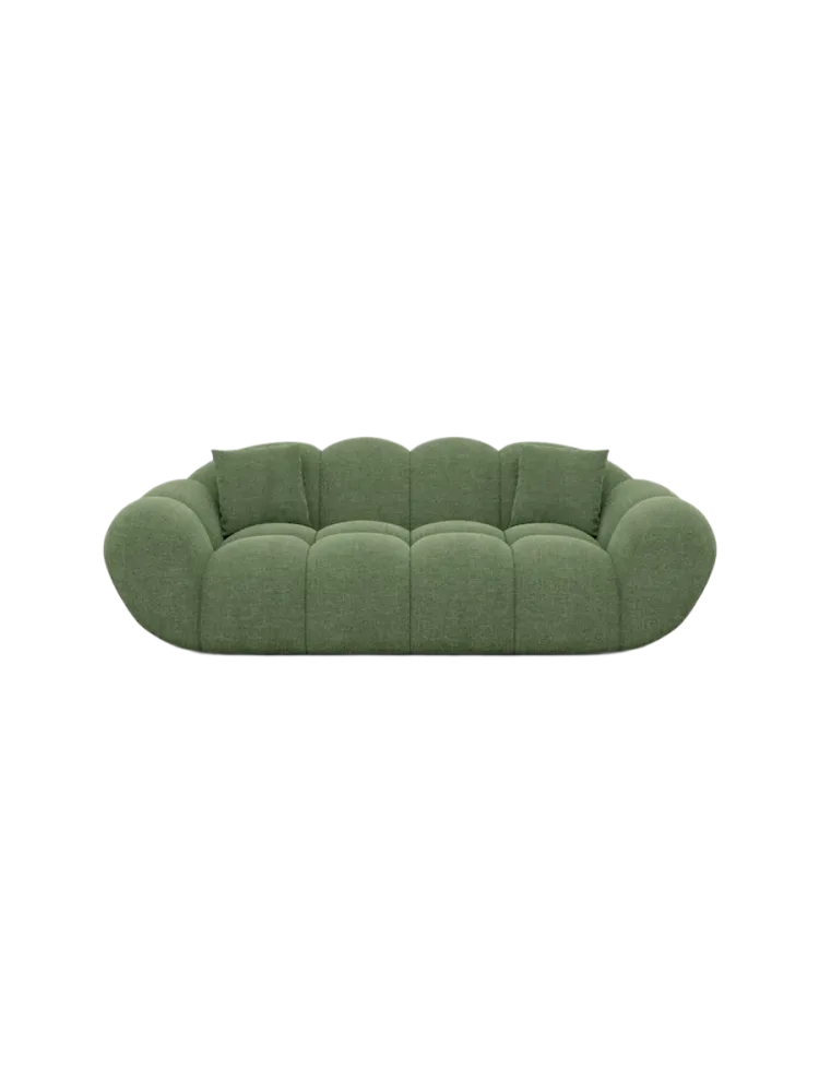 2-Sitzer Design Sofa „Levante“ mit Strukturstoff-Bezug Strukturstoff Grün BLOOMINGLOFT Collection