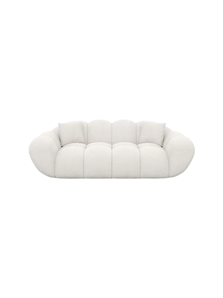 2-Sitzer Design Sofa „Levante“ mit Strukturstoff-Bezug Strukturstoff Weiss BLOOMINGLOFT Collection