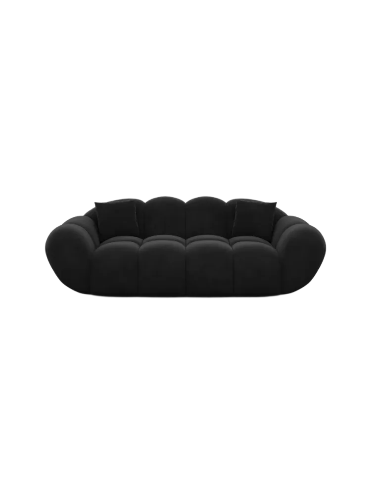 2-Sitzer Design Sofa „Levante“ mit Samtbezug Samtbezug Schwarz BLOOMINGLOFT Collection