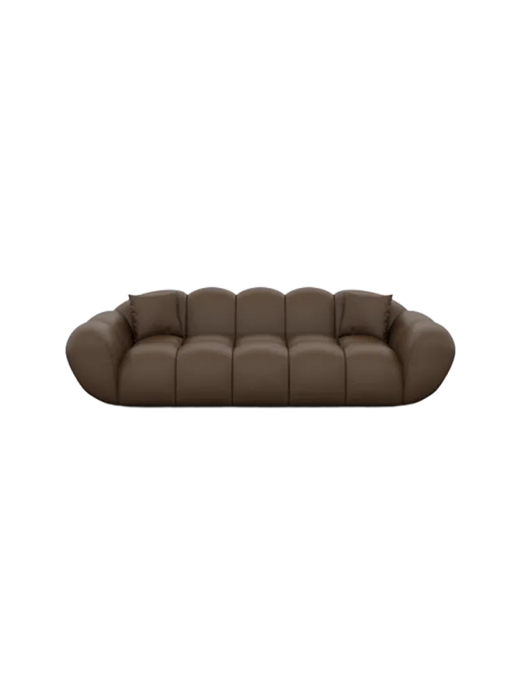 3-Sitzer Design Echtleder Sofa „Levante“ Echtleder Dark Brown BLOOMINGLOFT Collection