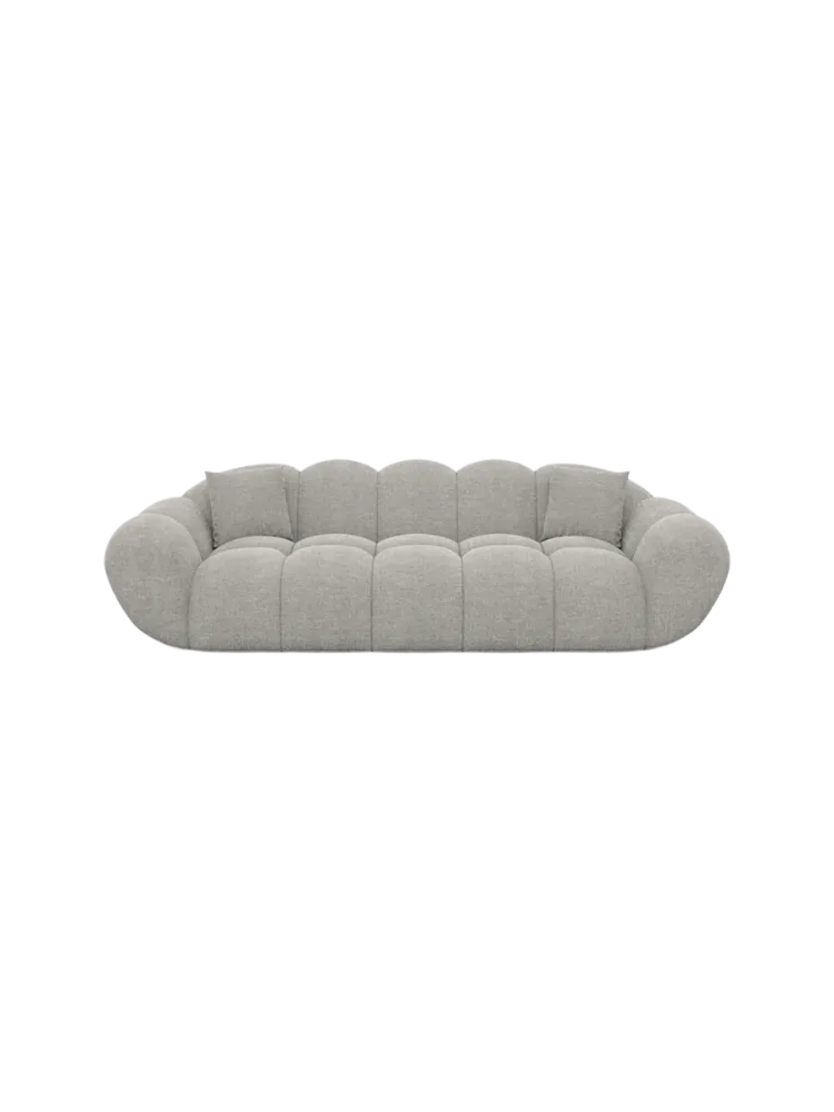 3-Sitzer Design Sofa „Levante“ mit Strukturstoff-Bezug Strukturstoff Hellgrau BLOOMINGLOFT Collection