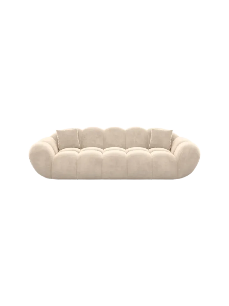 3-Sitzer Design Sofa „Levante“ mit Samtbezug Samtbezug Cream BLOOMINGLOFT Collection