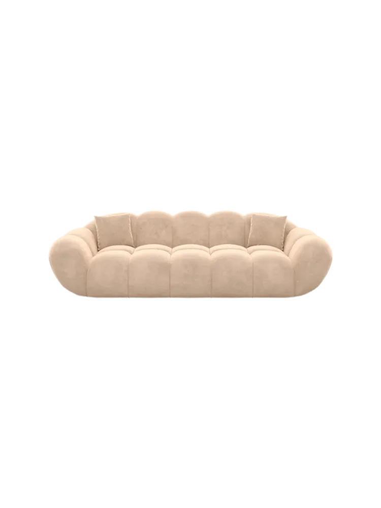 3-Sitzer Design Sofa „Levante“ mit Samtbezug Samtbezug Beige BLOOMINGLOFT Collection