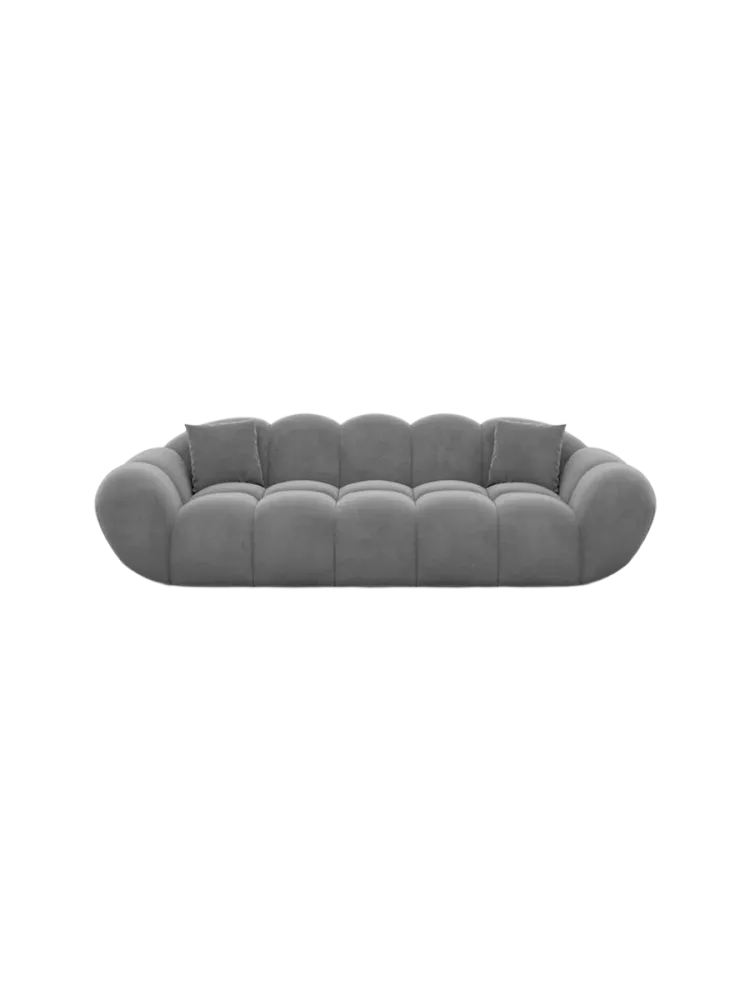 3-Sitzer Design Sofa „Levante“ mit Samtbezug Samtbezug Dunkelgrau BLOOMINGLOFT Collection