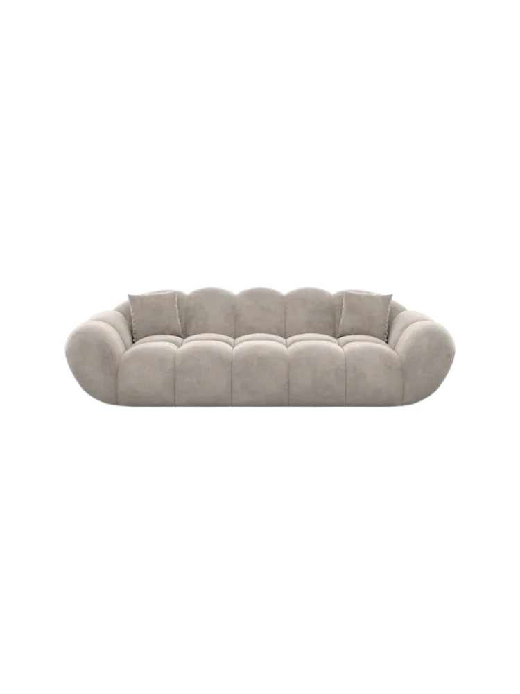 3-Sitzer Design Sofa „Levante“ mit Samtbezug Samtbezug Sand BLOOMINGLOFT Collection