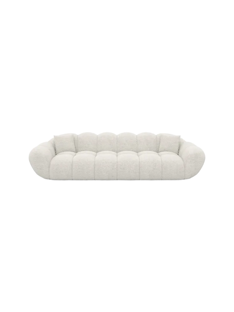 4-Sitzer Design Sofa „Levante“ mit Bouclé-Bezug Bouclé White BLOOMINGLOFT Collection