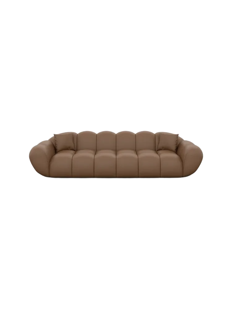 4-Sitzer Design Echtleder Sofa „Levante“ Echtleder Choco Brown BLOOMINGLOFT Collection