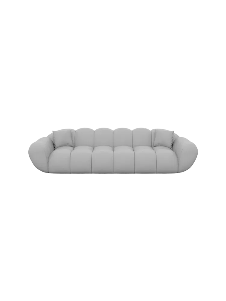 4-Sitzer Design Echtleder Sofa „Levante“ Echtleder Light Grey BLOOMINGLOFT Collection
